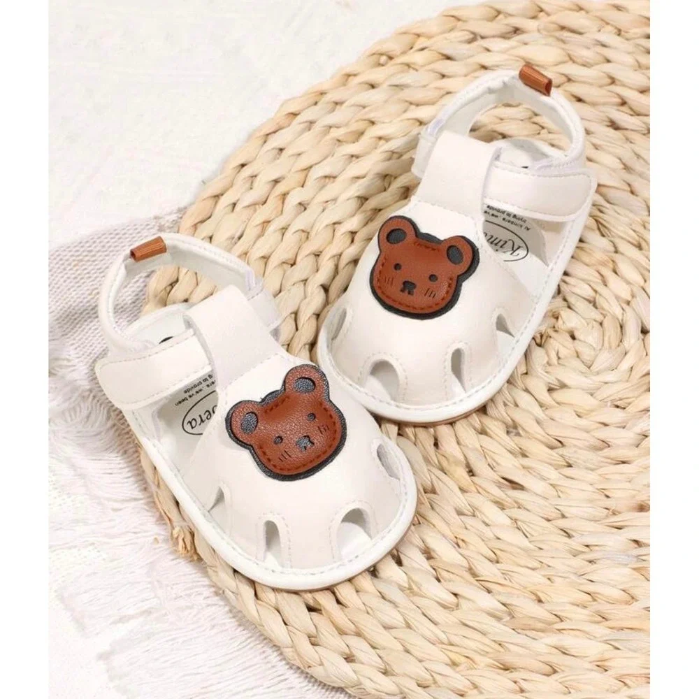 Baby Bear Fisherman Sandals White‎ Faux Leather Hook Loop Size EUR 17 11cm